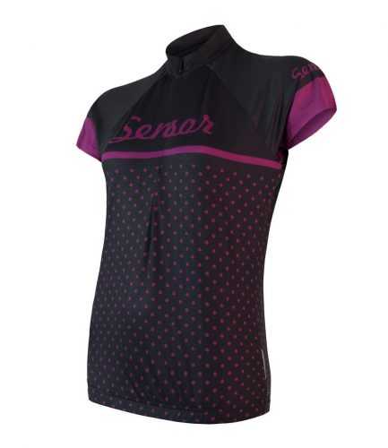 Dámský cyklistický dres Sensor Cyklo Dots Velikost: S / Barva: černá