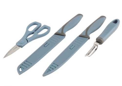 Sada nožů Outwell Chena Knife Set with Peeler & Scissors Barva: modrá/šedá