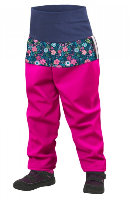 Batolecí kalhoty s fleecem Unuo Softshell vzor Dětská velikost: 74-80 / Barva: růžová