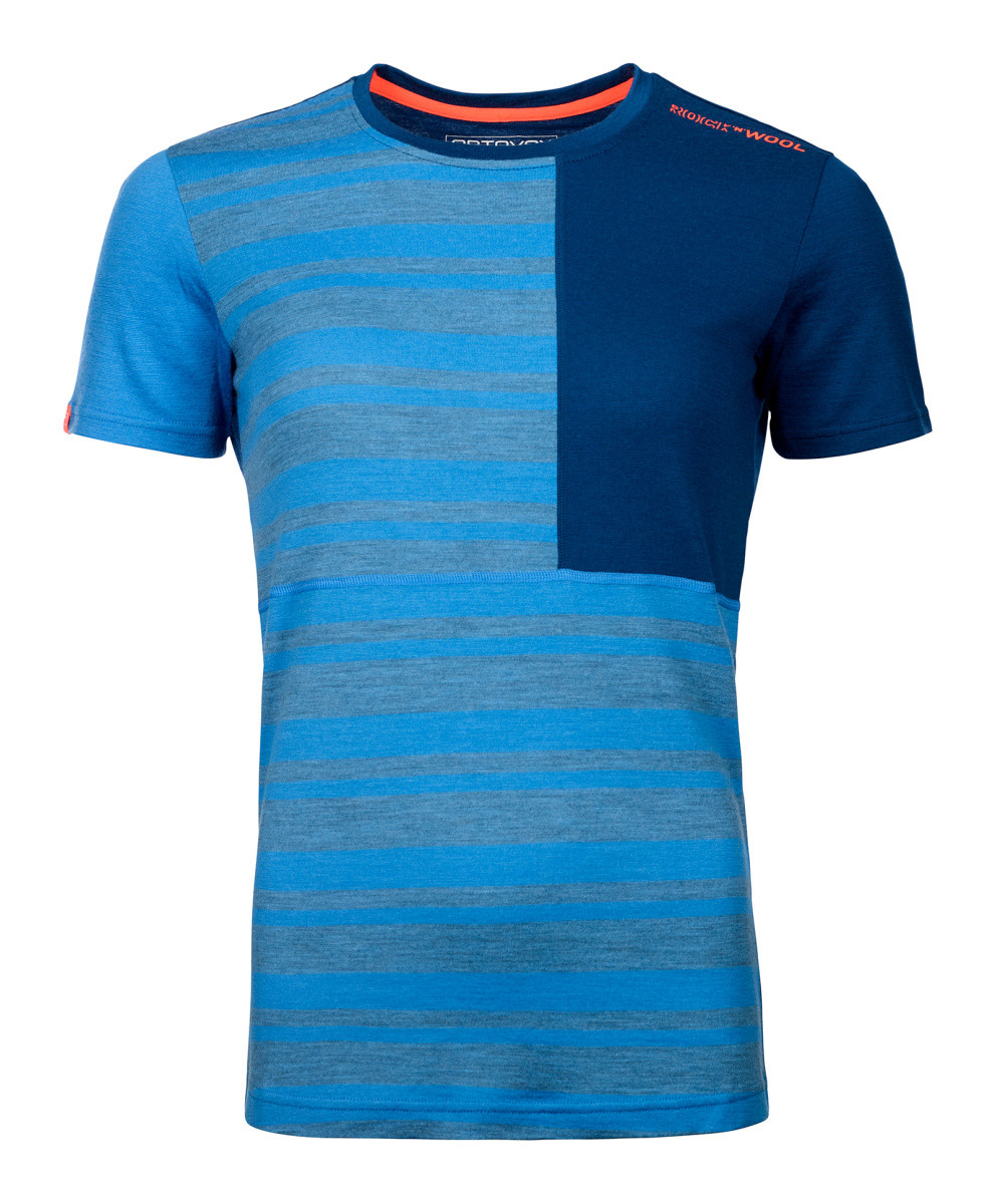 Dámské funkční triko Ortovox W's 185 Rock'N'Wool Short Sleeve Velikost: L / Barva: modrá