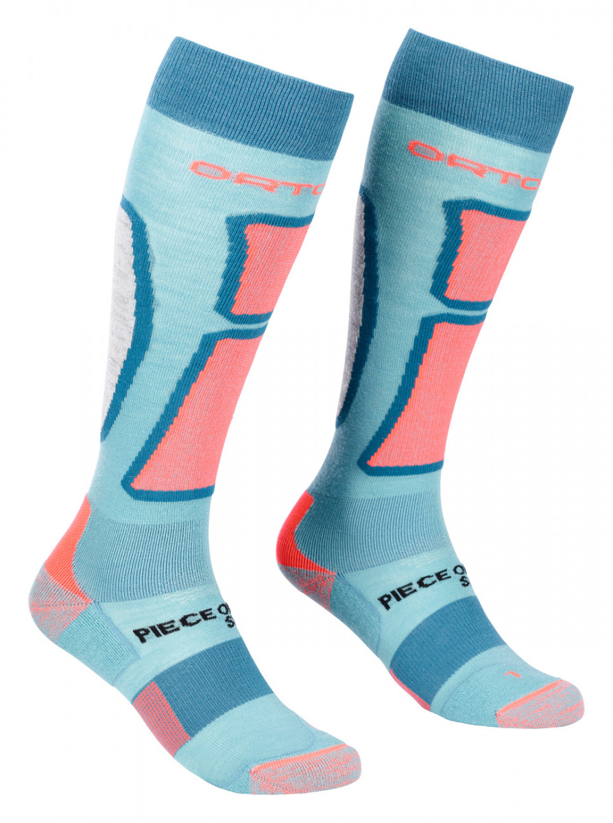 Dámské podkolenky Ortovox W's Ski Rock'N'Wool Long Socks Velikost ponožek: 42-44 / Barva: světle modrá