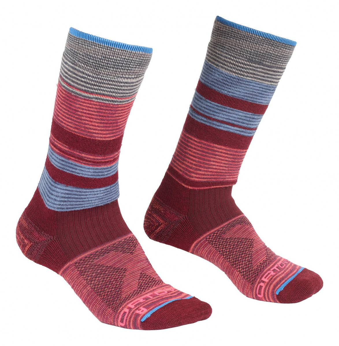 Dámské ponožky Ortovox All Mountain Mid Socks W Velikost ponožek: 42-44 / Barva: červená/modrá