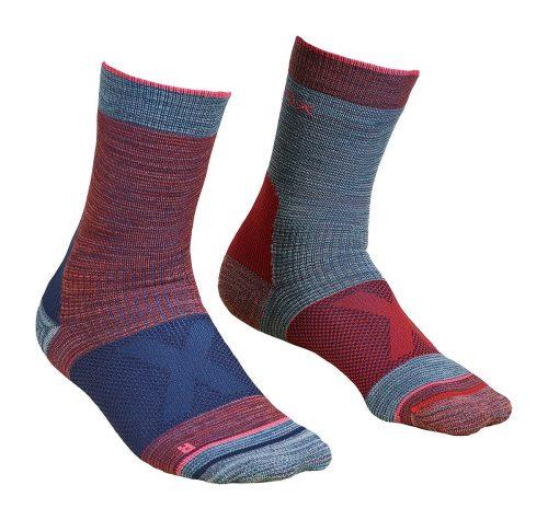 Dámské ponožky Ortovox W's Alpinist Mid Socks Velikost ponožek: 42-44 / Barva: červená/modrá