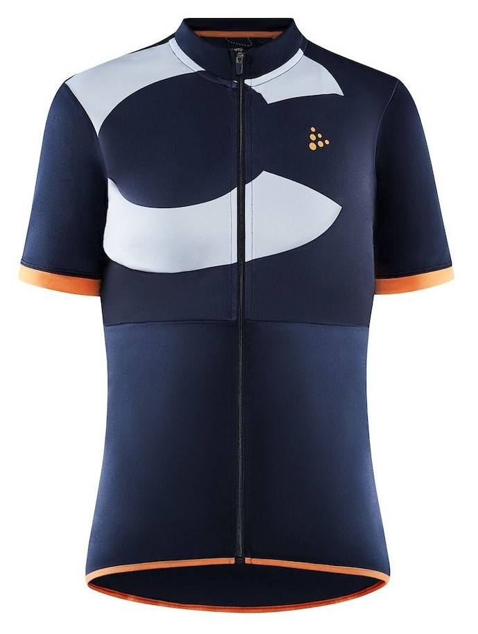 Dámský cyklistický dres Craft Core Endur Logo Velikost: S / Barva: modrá/oranžová
