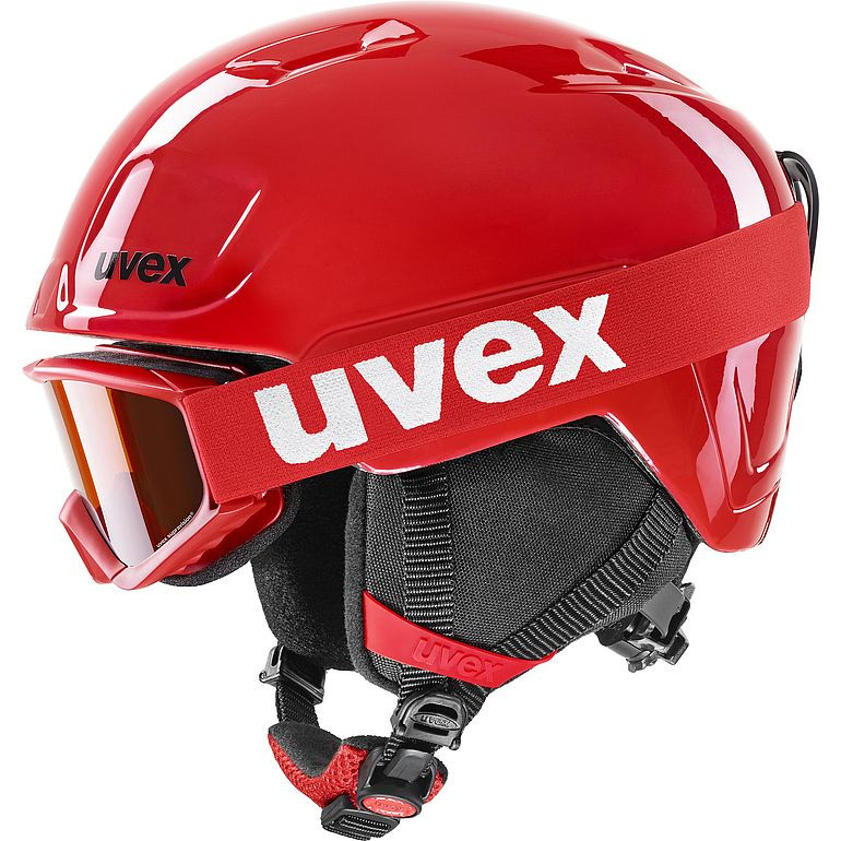 Dětská lyžařská přilba Uvex Heyya Set Velikost helmy: 46-50 cm / Barva: červená/černá