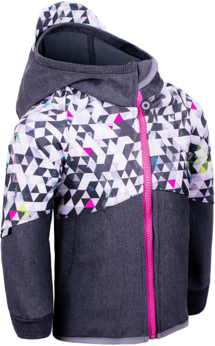 Dětská softshellová bunda Unuo Fleece Street Dětská velikost: 86-92 / Barva: šedá/růžová