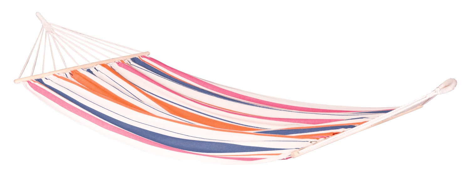 Houpací síť s tyčemi La Siesta Chillounge Single Barva: bílá/oranžová