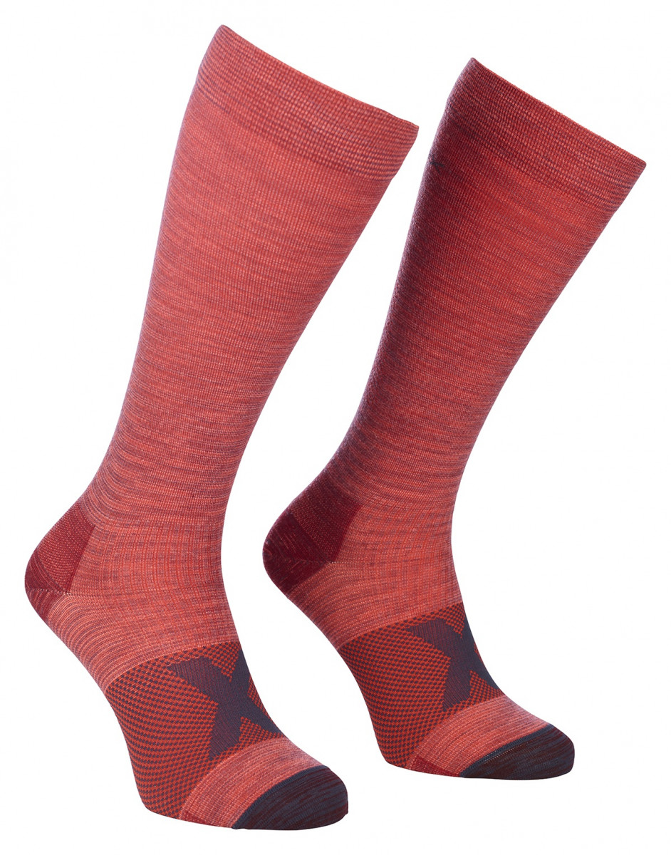 Kompresní ponožky Ortovox Tour Compression Long Socks W Velikost ponožek: 42-44 / Barva: červená