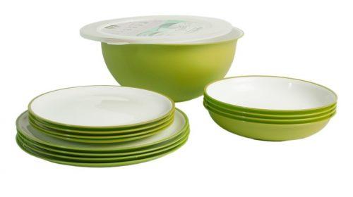Set nádobí Omada Sanaliving Pic-Nic Set 14 ks Barva: zelená