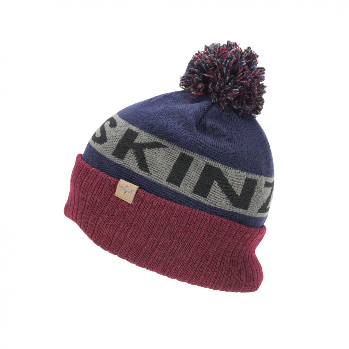 Zimní čepice SealSkinz Water Repellent Cold Weather Bobble Hat Obvod hlavy: 58-61 cm / Barva: modrá/červená