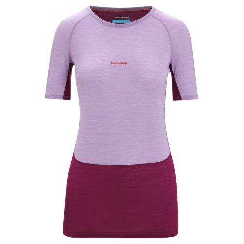 Dámské funkční triko Icebreaker Women 125 ZoneKnit™ SS Crewe Velikost: S / Barva: růžová/fialová