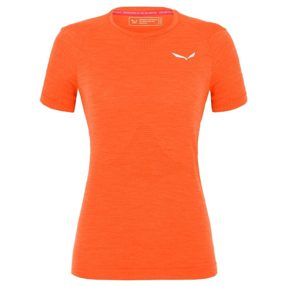 Dámské funkční triko Salewa Pedroc Amr W Seamless T-Shirt Velikost: XS / Barva: oranžová