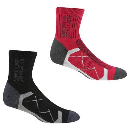 Dámské ponožky Regatta Ladies 2pk Sock Velikost ponožek: 36-38 / Barva: černá/červená