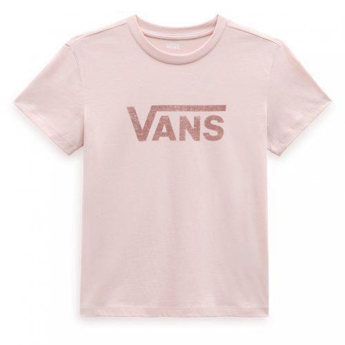Dámské triko Vans Wm Drop V Ss Crew-B Velikost: L / Barva: růžová/bílá