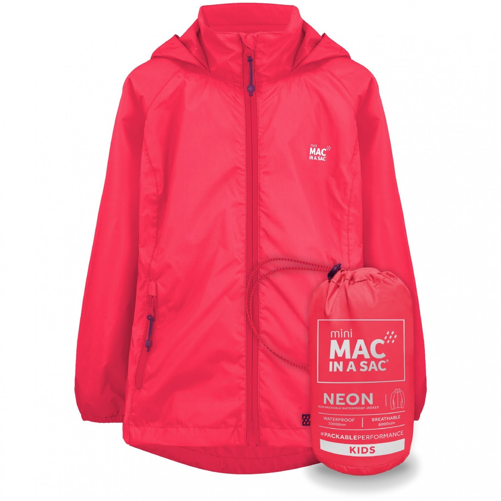 Dětská bunda MAC IN A SAC Mini Neon 10k Dětská velikost: 5-7 let / Barva: růžová