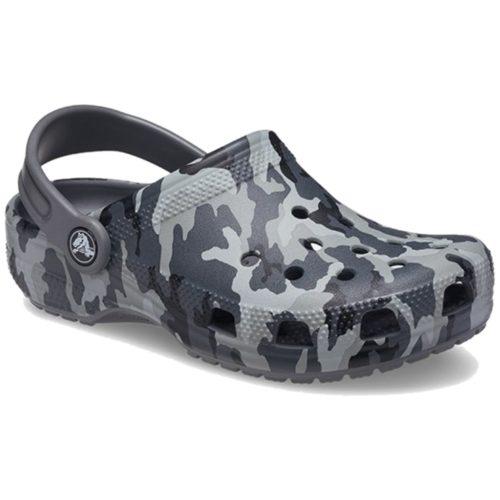 Dětské pantofle Crocs Classic Camo Clog K Velikost bot (EU): 28-29 / Barva: černá/šedá