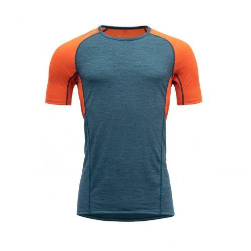 Pánské funkční triko Devold Running Man T-Shirt Velikost: XXL / Barva: modrá/oranžová