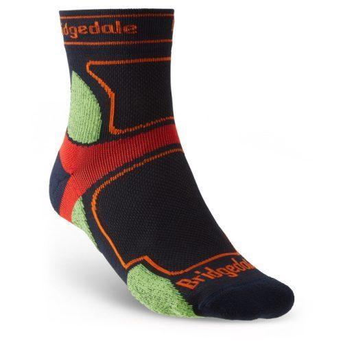 Pánské ponožky Bridgedale Trail Run UL T2 CS 3/4 Crew Velikost ponožek: 40-43 / Barva: černá/zelená