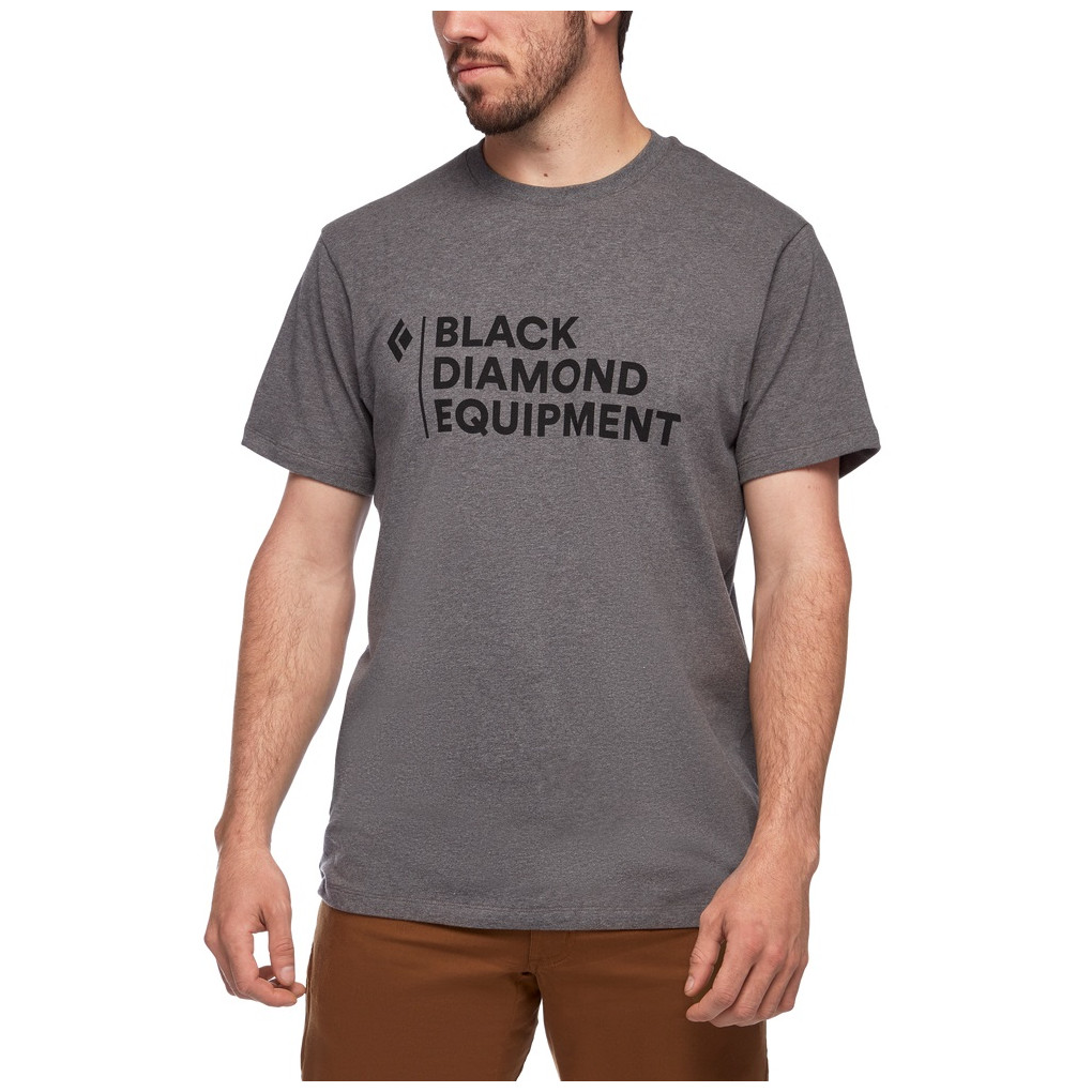 Pánské tričko Black Diamond M STACKED LOGO TEE Velikost: M / Barva: šedá