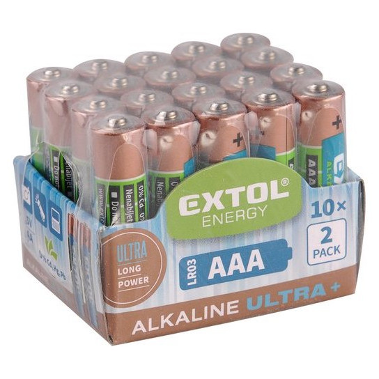 Baterie Extol Baterie alkalické AAA Light 20