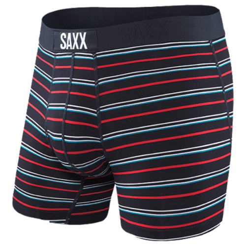 Boxerky Saxx Vibe Boxer Brief Dk Ink coast stripe Velikost: XL / Barva: modrá/červená