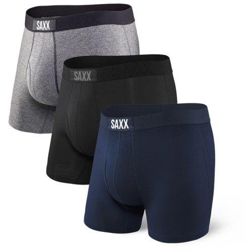 Boxerky Saxx Vibe Boxer Modern Fit 3-pack Velikost: M / Barva: černá/šedá