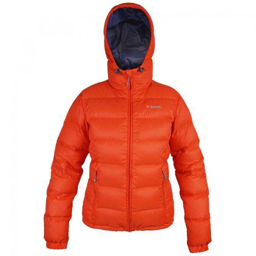 Dámská péřová bunda Warmpeace Brenta Velikost: M / Barva: oranžová/modrá