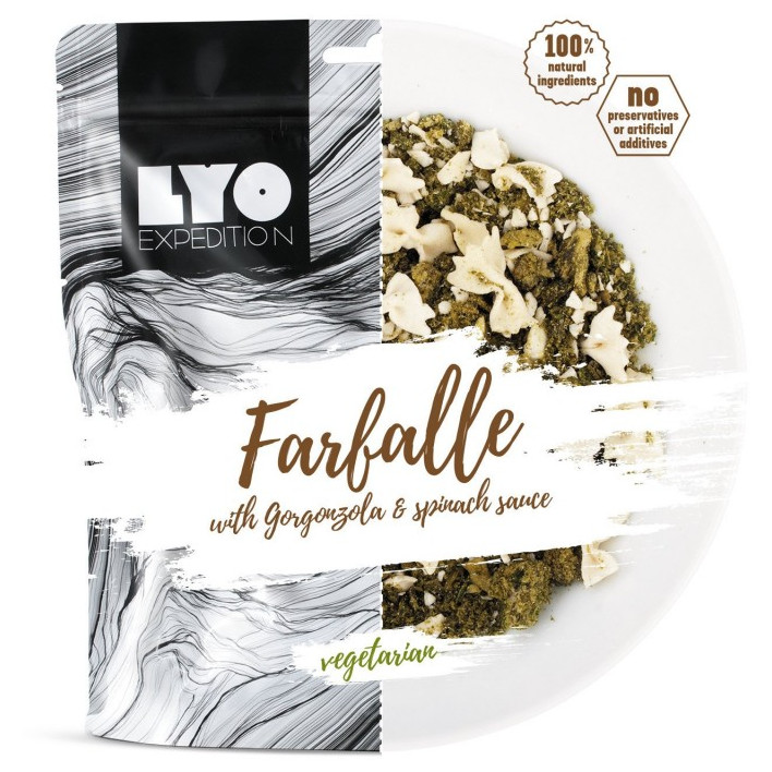 Dehydrované jídlo Lyo food Farfalle s gorgonzolou a šp. o 500 g