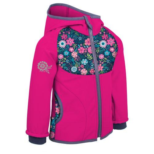 Dětská softshellová bunda Unuo fleece vzor Dětská velikost: 92-98 / Barva: růžová