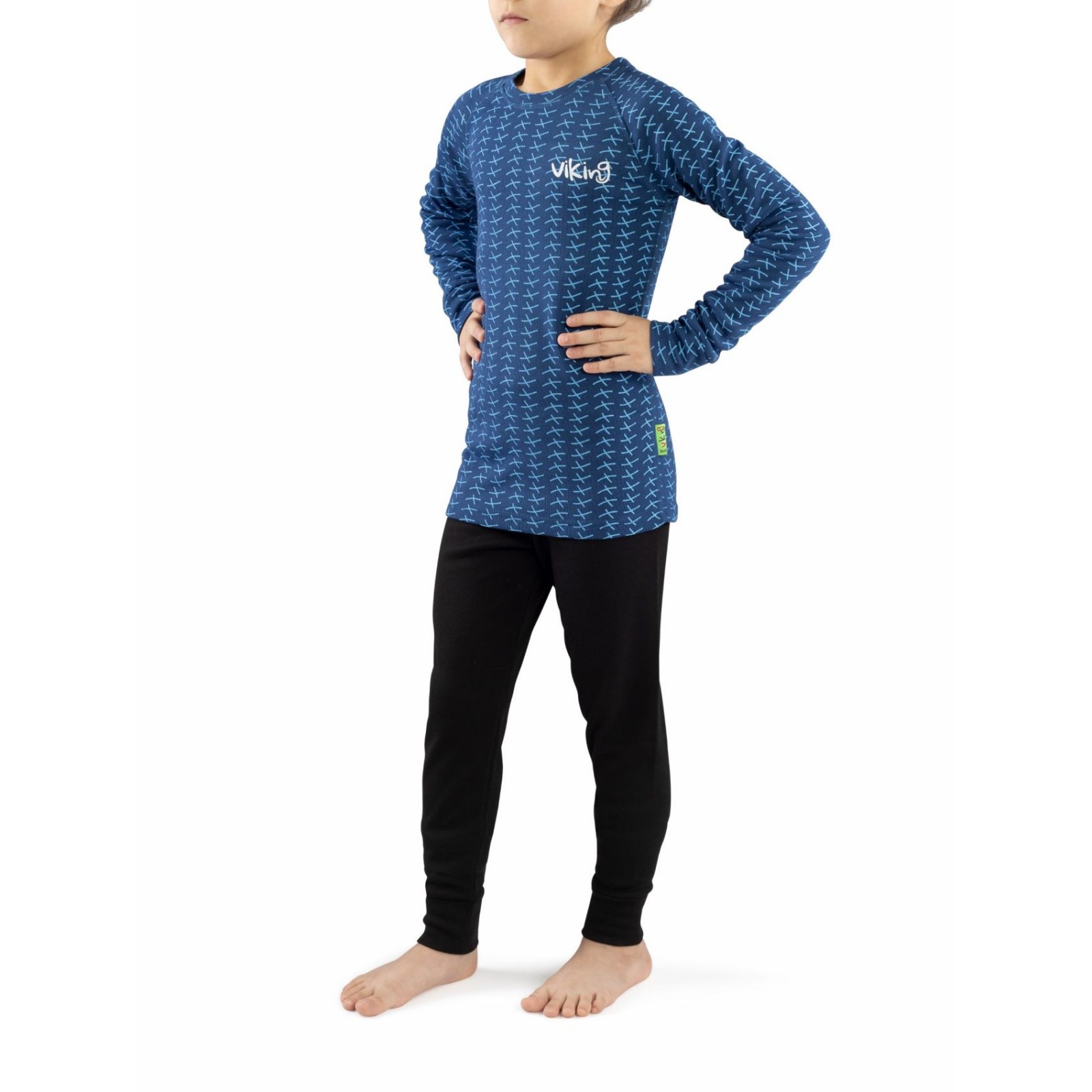 Dětské funkční prádlo Viking Nino (Set) Dětská velikost: 128 / Barva: modrá/černá
