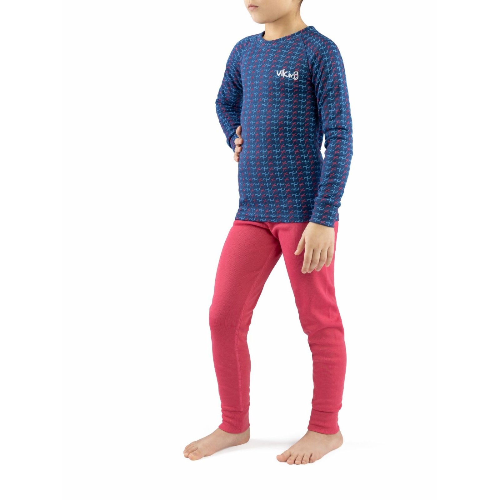 Dětské funkční prádlo Viking Nino (Set) Dětská velikost: 128 / Barva: modrá/růžová