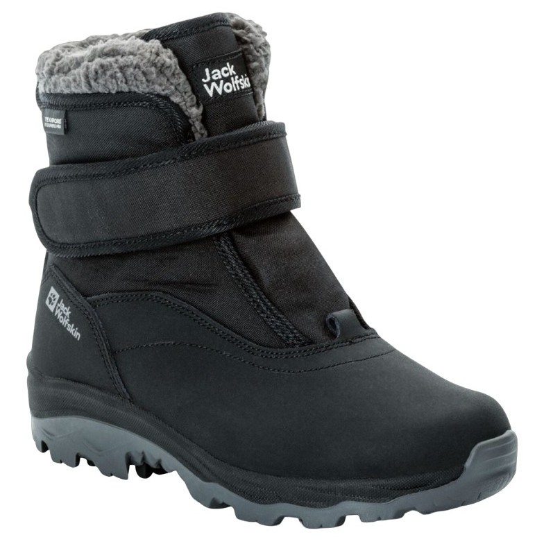 Dětské zimní boty Jack Wolfskin Vojo Shell Texapore Mid Vc K Velikost bot (EU): 38 / Barva: černá