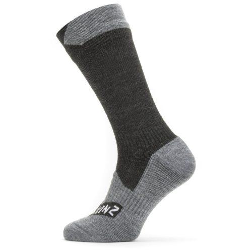 Nepromokavé ponožky SealSkinz Raynham Velikost ponožek: 36-38 / Barva: černá/šedá