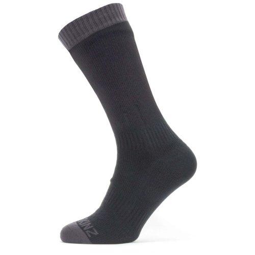 Nepromokavé ponožky SealSkinz Wiveton Velikost ponožek: 47-49 / Barva: černá/šedá