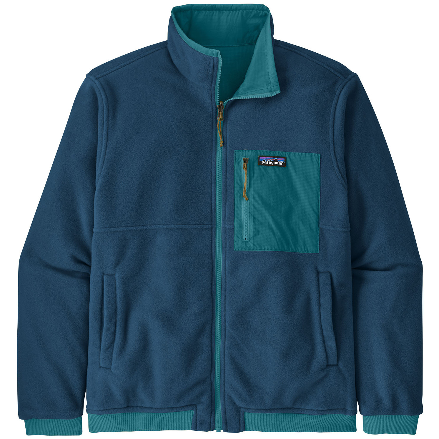 Pánská bunda Patagonia Reversible Shelled Microdini Jacket Velikost: L / Barva: modrá/světle modrá