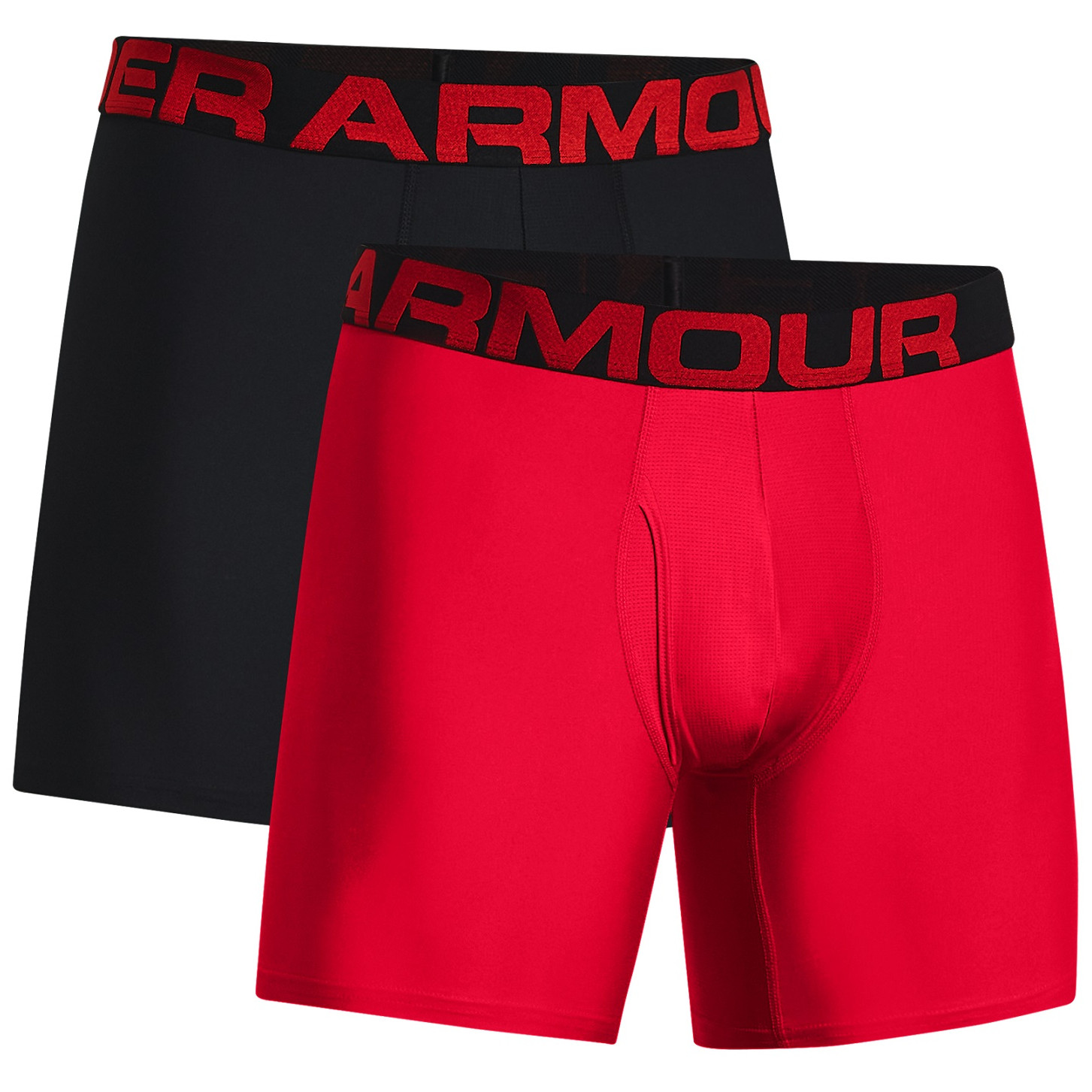 Pánské boxerky Under Armour Tech 6in 2 Pack Velikost: M / Barva: červená/černá
