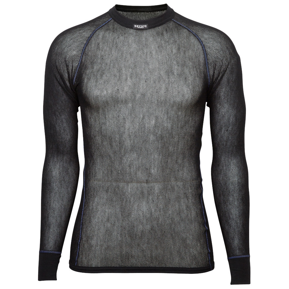 Pánské funkční triko Brynje of Norway Wool Thermo light Shirt Velikost: M / Barva: černá