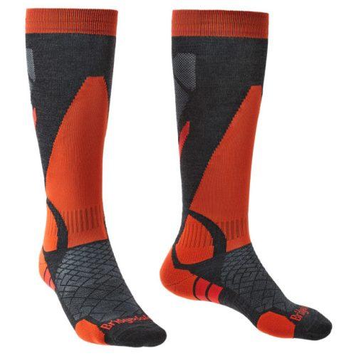 Pánské ponožky Bridgedale Ski Lightweight Velikost ponožek: 44-47 / Barva: šedá/oranžová