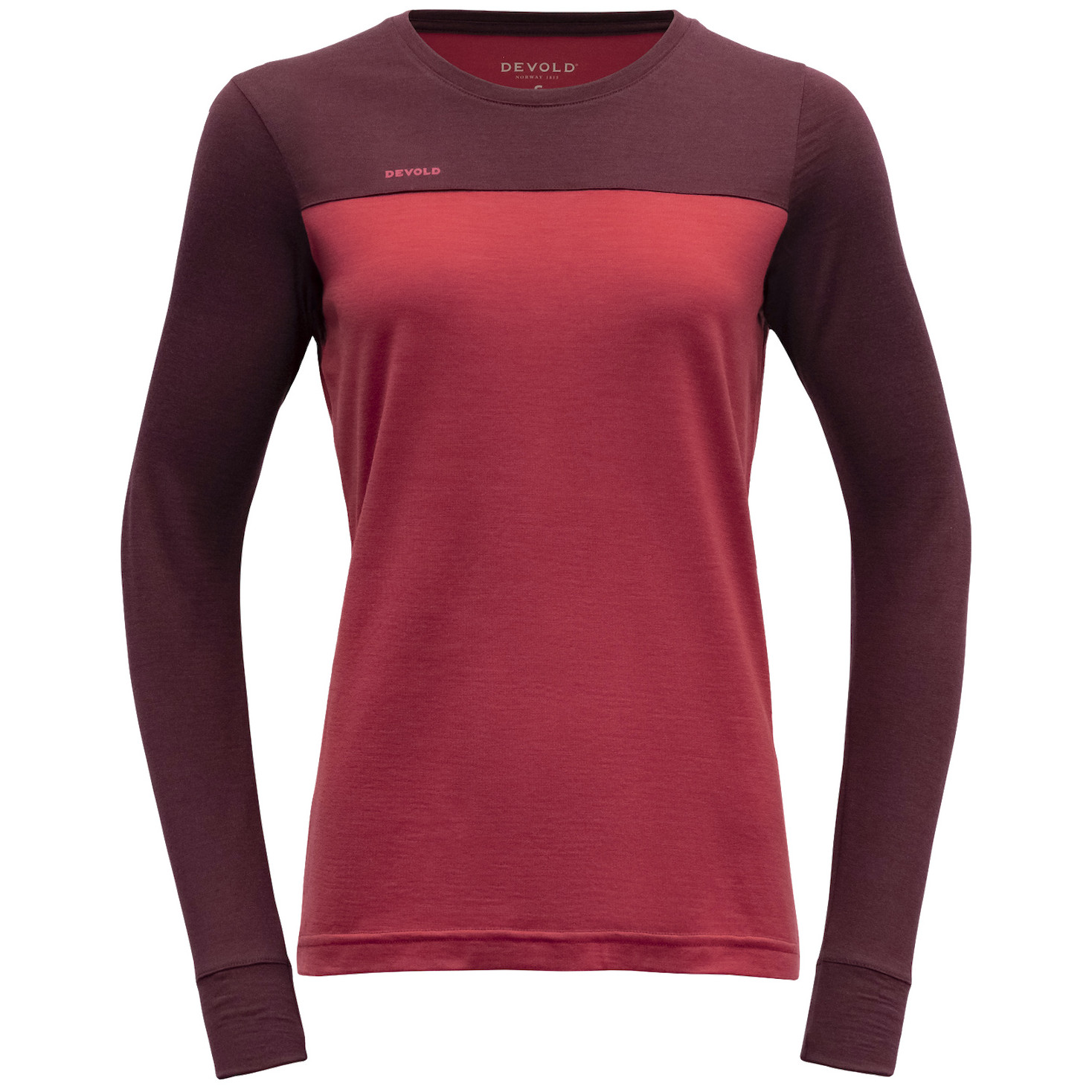 Dámské funkční triko Devold Norang Merino 150 Shirt Velikost: M / Barva: červená/růžová