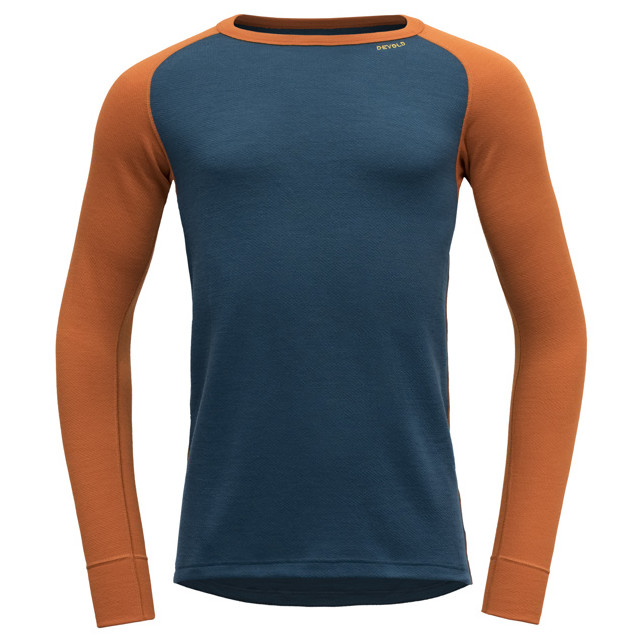 Pánské triko Devold Expedition Man Shirt Velikost: M / Barva: oranžová/modrá
