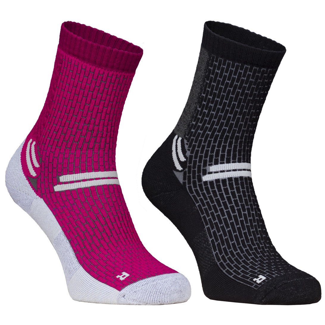 Ponožky High Point Trek 4.0 Lady Socks (Double pack) Velikost ponožek: 39-42 / Barva: černá/růžová