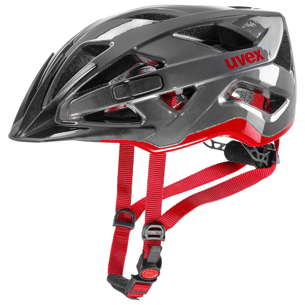 Cyklistická helma Uvex Active Velikost helmy: 56–60 cm / Barva: šedá/červená