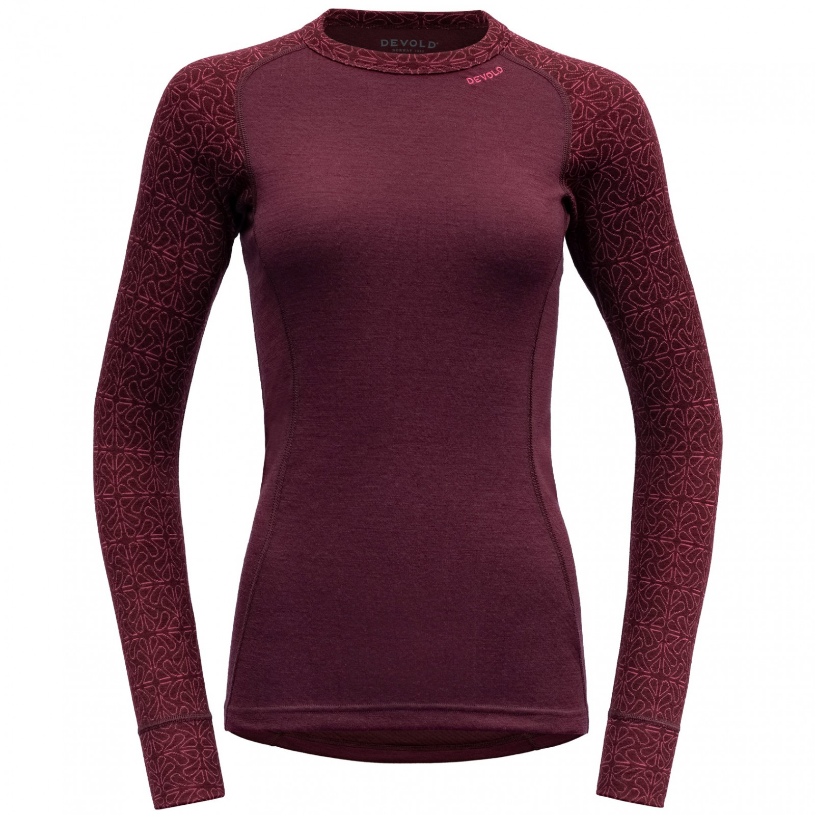 Dámské funkční triko Devold Duo Active Woman Shirt LS Velikost: L / Barva: vínová