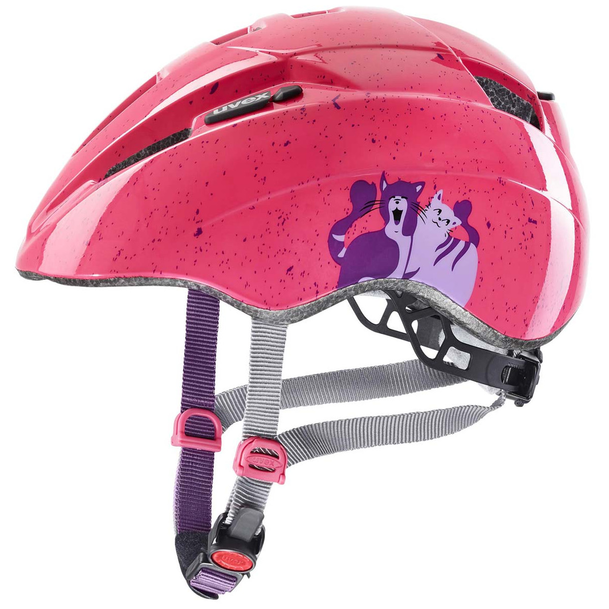 Dětská cyklistická helma Uvex Kid 2 Velikost helmy: 46-50 cm / Barva: růžová/fialová