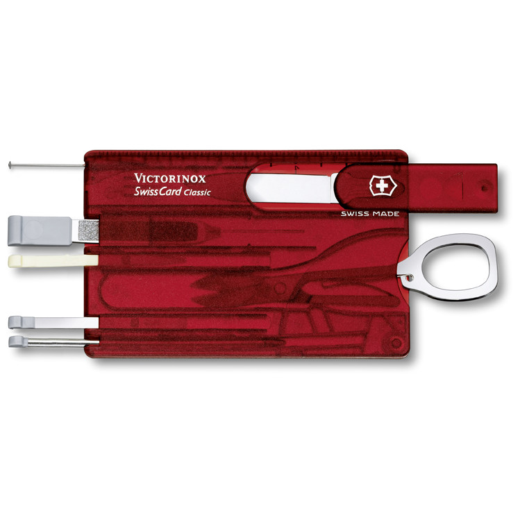 Multifunkční karta Victorinox SwissCard Classic Barva: červená