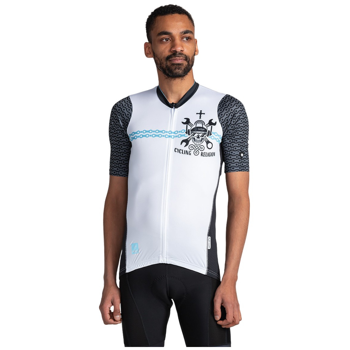 Pánské cyklistické triko Kilpi Rival Velikost: M / Barva: bílá/černá