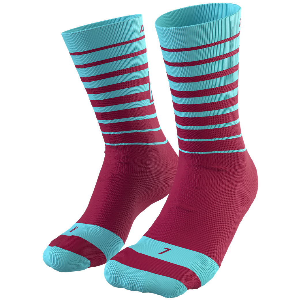 Cyklistické ponožky Dynafit Live To Ride Socks Velikost ponožek: 39-42 / Barva: tyrkysová/vínová