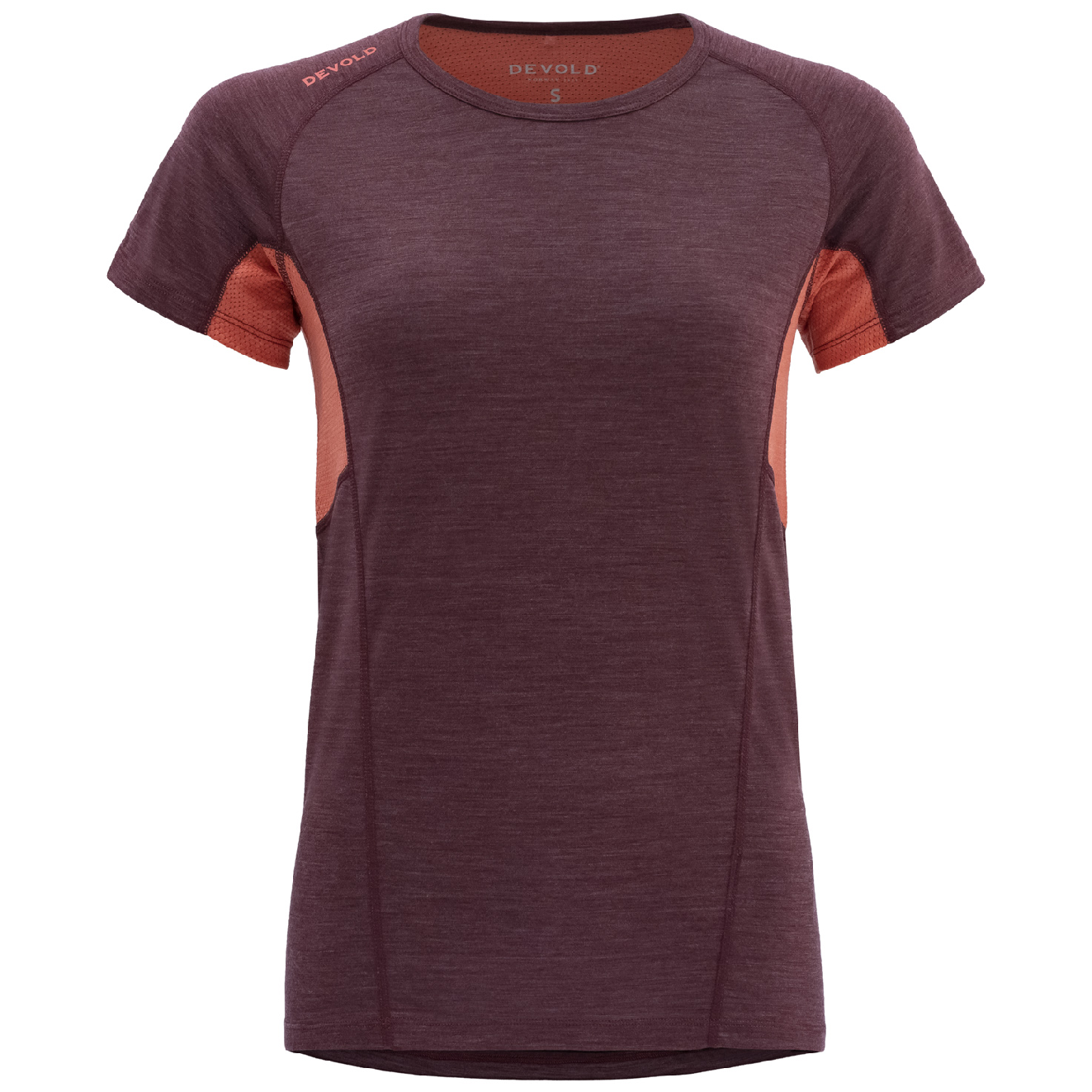 Dámské funkční triko Devold Running Merino 130 T-Shirt Wmn Velikost: L / Barva: fialová
