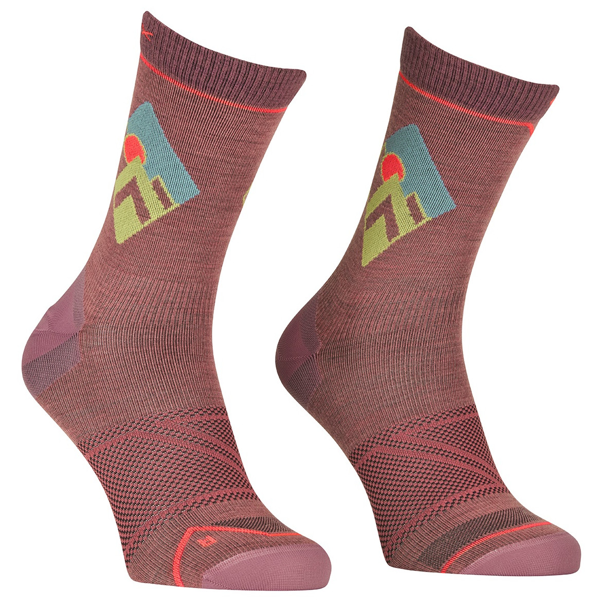 Dámské ponožky Ortovox Alpine Light Comp Mid Socks W Velikost ponožek: 35-38 / Barva: růžová/fialová
