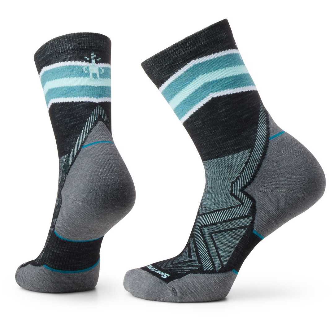 Dámské ponožky Smartwool W Run Targeted Cushion Mid Crew Velikost: S / Barva: šedá/modrá